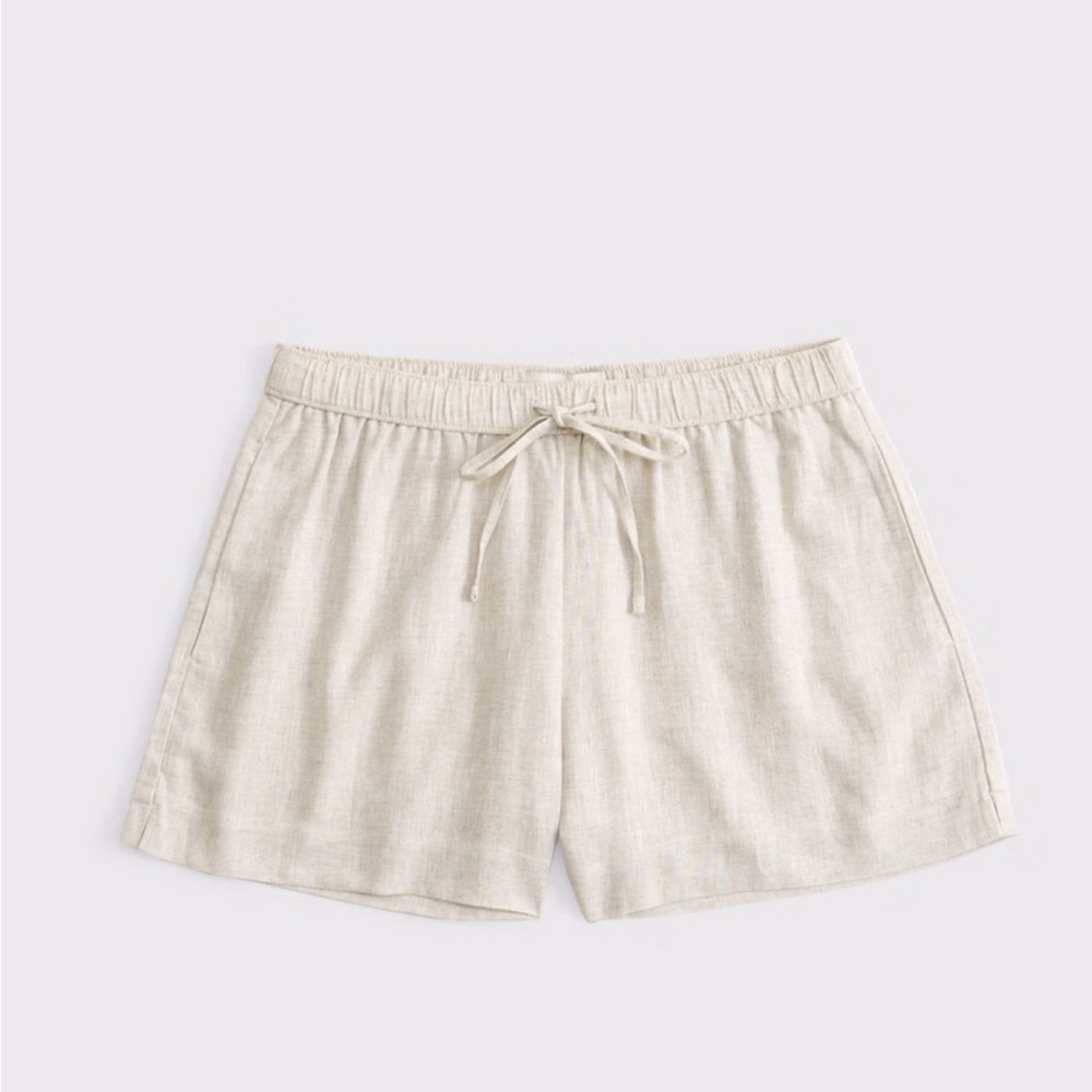 Abercrombie & Fitch Oatmeal Linen Shorts